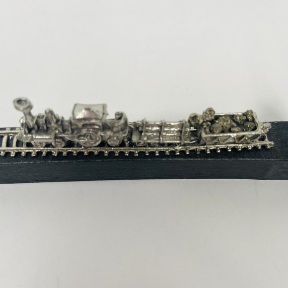 Mini Locomotive Engine Coal Train Track Iron Spike Paperweight Log Railroad Deco - Picture 7 of 10